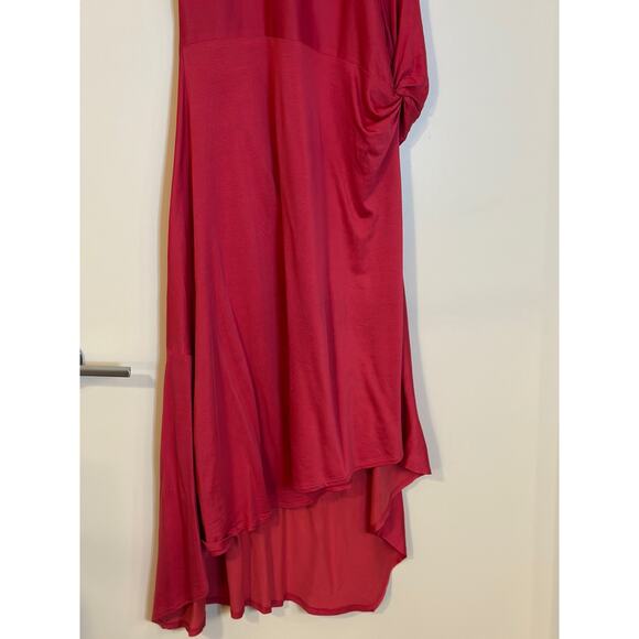 Vintage 70s Disco Dress MNG Womens XL Pink Halterneck Slip Cocktail Barbie Party - Picture 10 of 13